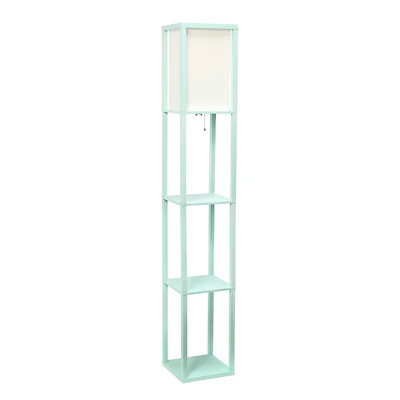 Lalia Home 5ft. Column Shelf Floor Lamp with Linen Shade