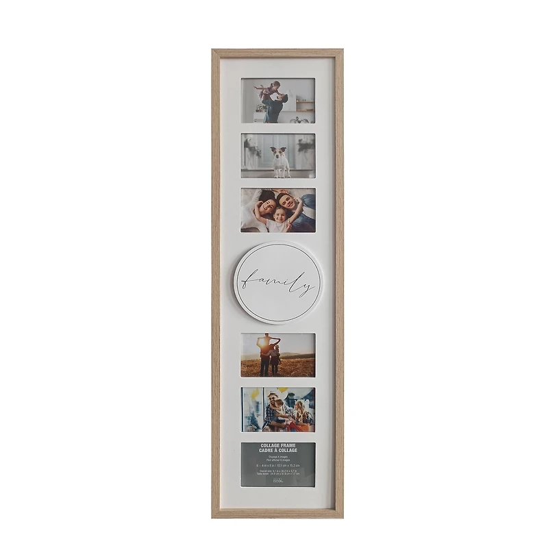 6 Opening 4" x 6" Natural Woodgrain Family Collage Frame with Mat by Studio Décor®