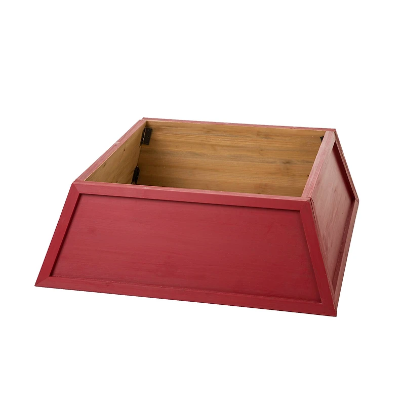 Glitzhome® 32" Red Trapezoid Farm Fresh Christmas Tree Collar