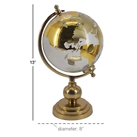 13" Gold Glass Traditional Globe