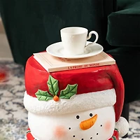 Glitzhome® 14.25"H Christmas MGO Snowman Stool or Accent Table