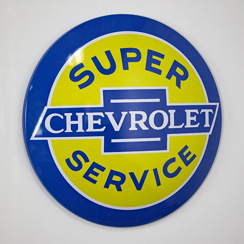 Licensed Chevrolet Super Service Dome Metal Sign