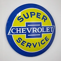 Licensed Chevrolet Super Service Dome Metal Sign