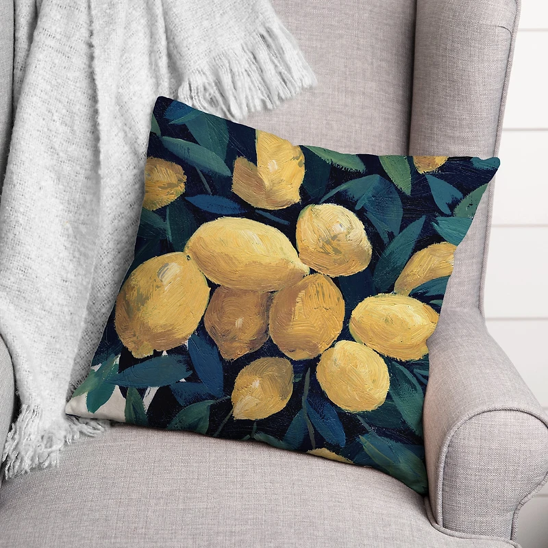 Lemon Tree Closeup Throw Pillow
