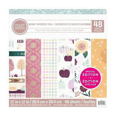 Craft Smith 12" x 12" Berry Tapestry Fall Paper Pad