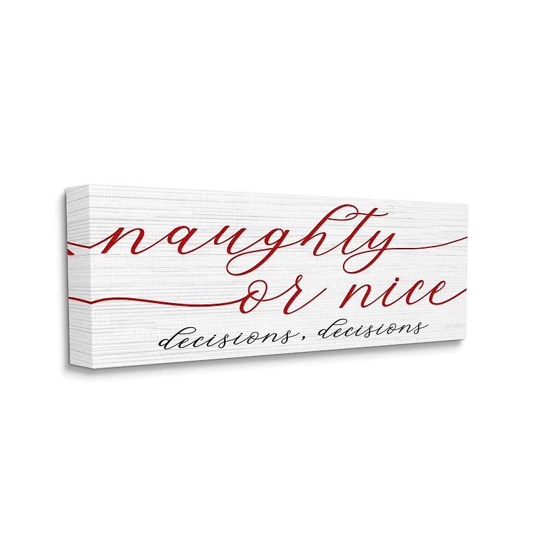 Stupell Industries Naught Or Nice Decisions Humor Canvas Wall Art