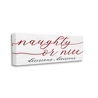Stupell Industries Naught Or Nice Decisions Humor Canvas Wall Art