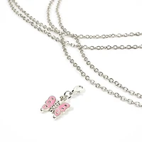 Pink & Silver Butterfly Charm by Bead Landing™