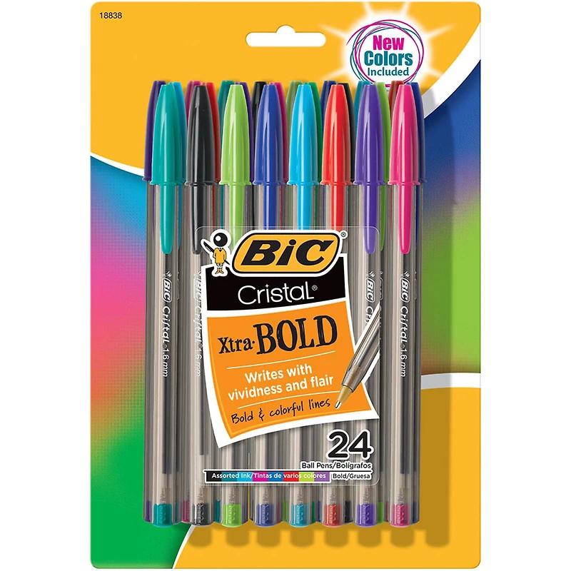 BIC® Cristal Xtra Bold Fashion Ballpoint Pen, 2 Packs of 24