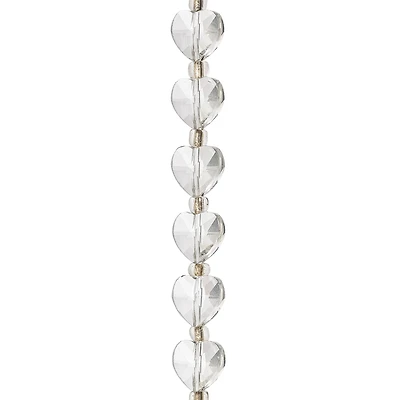 Clear Faceted Glass Heart Beads by Bead Landing™, 10mm