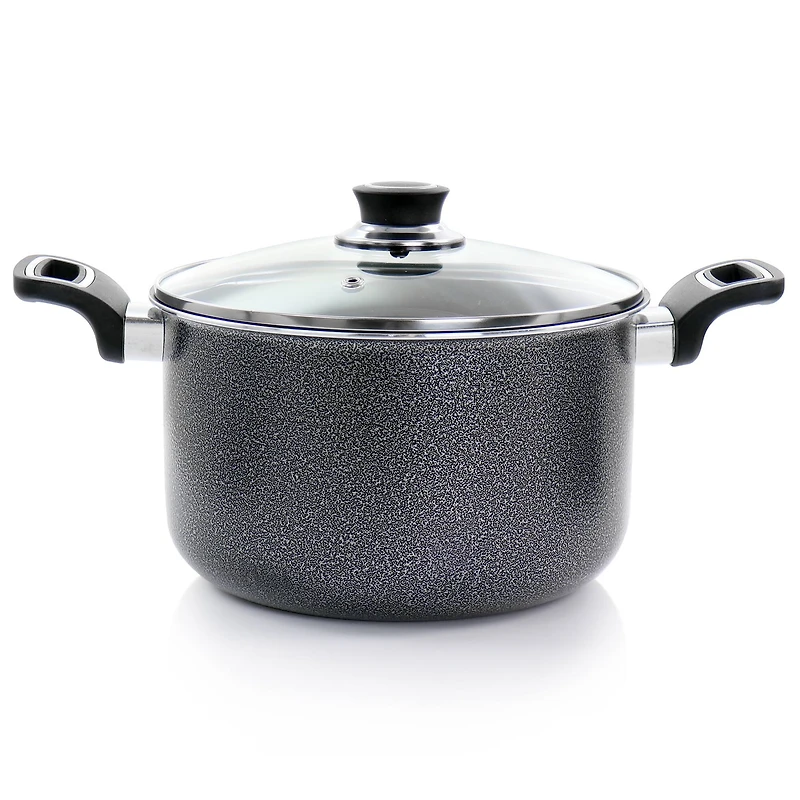 Oster Clairborne 3-Piece Charcoal Gray Aluminum Nonstick Pasta Pot with Lid