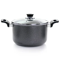 Oster Clairborne 3-Piece Charcoal Gray Aluminum Nonstick Pasta Pot with Lid