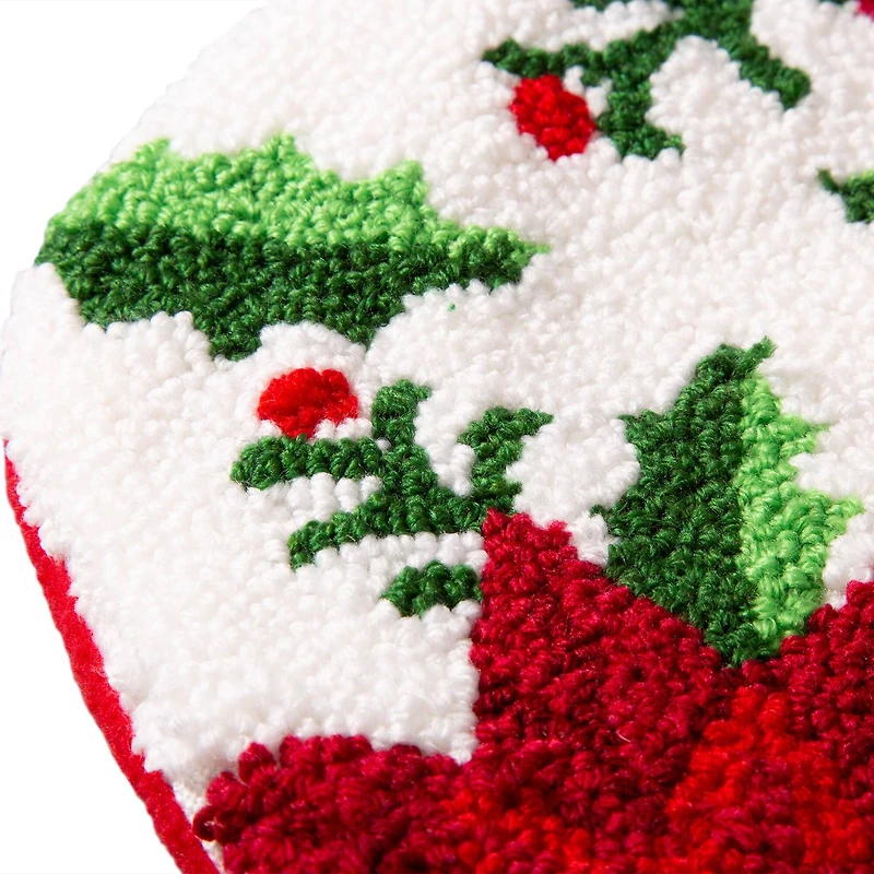 Glitzhome® 21" Poinsettia Hooked Stocking