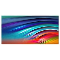 Designart - Beautiful Fractal Rainbow Waves - Large Floral Canvas Art Print