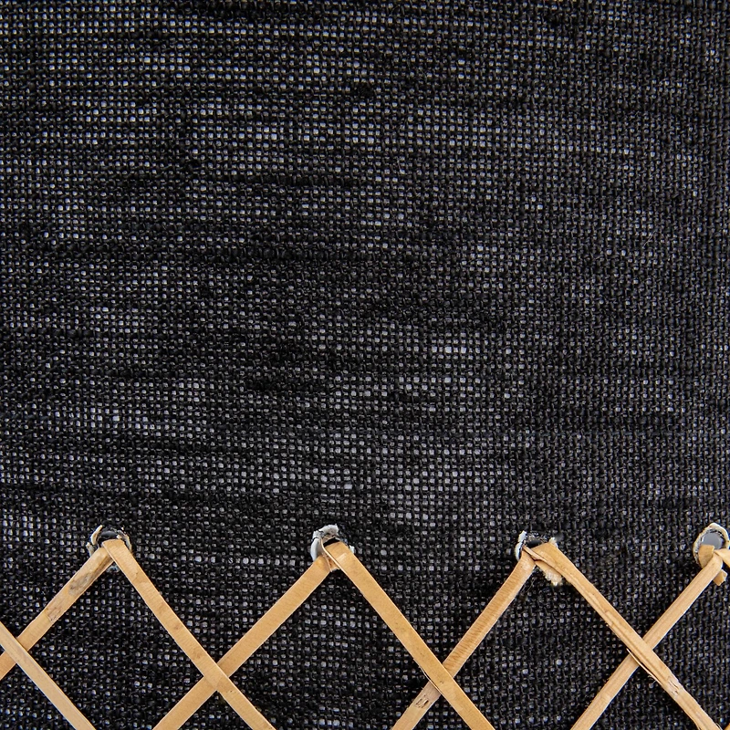 Hello Honey® 21.5" Natural and Black Boho Woven Cane Table Lamp with Linen Shade