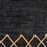 Hello Honey® 21.5" Natural and Black Boho Woven Cane Table Lamp with Linen Shade