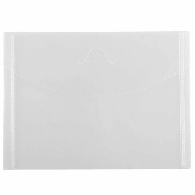 JAM Paper 5.5" x 7.38" Clear Plastic Tuck Flap Booklet Envelopes, 24ct.