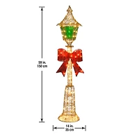 60" Gold Wire Lamp Post, Clear Lights