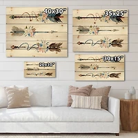 Designart - Ethnic Feathers and Flowers On Native Arrows I