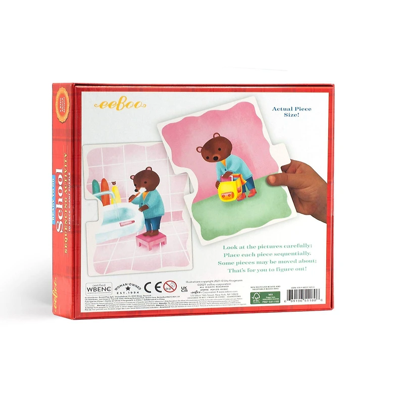 eeBoo Ready to Go School Sequencing Activity 10 Piece Puzzle