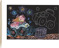 OOLY Mini Scratch & Scribble Monster Truck Art Kit