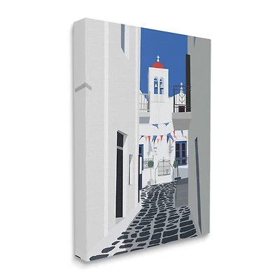 Stupell Industries European Coastal City Street Canvas Wall Art