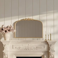 28" x 20" Ornate Wide Arch Wall Mirror in Gold Metal Frame by Ashland®