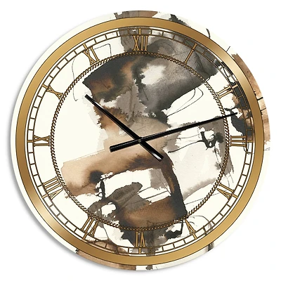 Designart 'Gold Glam Squares Ii Glam Wall Clock