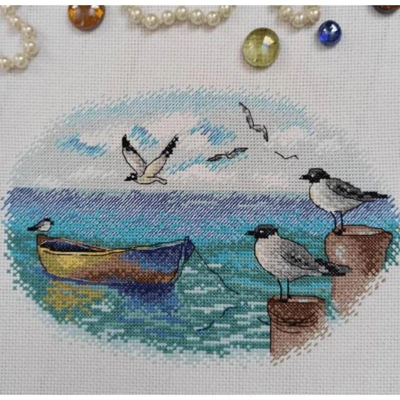 MP Studia Boat & Birds Cross Stitch Kit