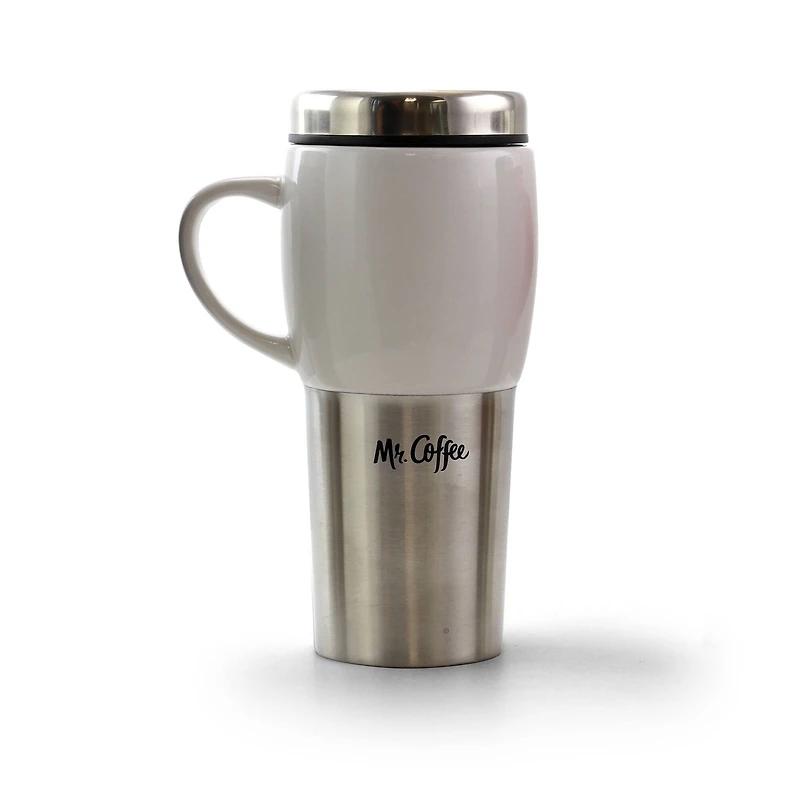 Mr. Coffee Traverse 16oz. Stainless Steel & Ceramic Travel Mugs, 3ct.