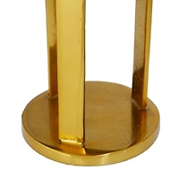 Set of 2 Gold Aluminum Modern Candle Holder, 14" x 5" x 5"