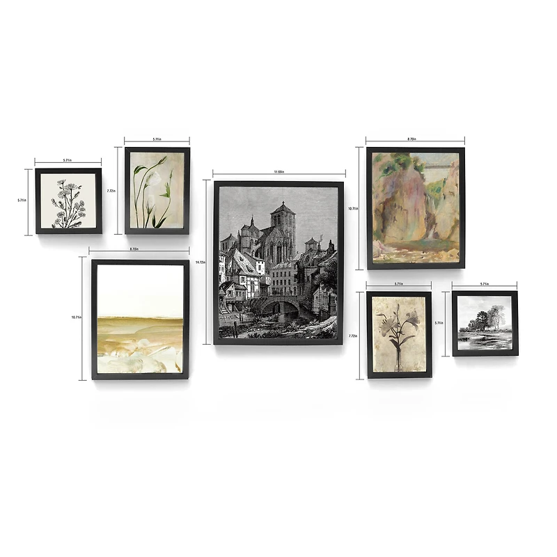 Black 7 Piece 123 Gallery Wall Frame Set by Studio Décor®