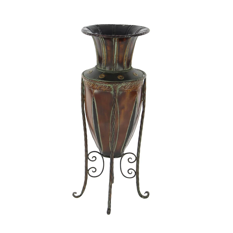 Brown Metal Rustic Vase, 27" x 9" x 9"