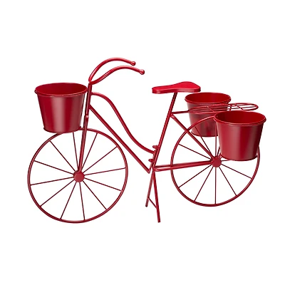 Glitzhome® 2.5ft Red Metal Bicycle Plant Stand