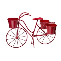 Glitzhome® 2.5ft Red Metal Bicycle Plant Stand