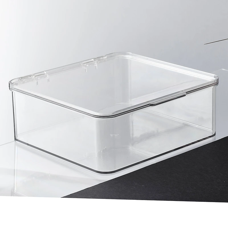 Small Clear Stacking Plastic Case with Hinged Lid by Simply Tidy®