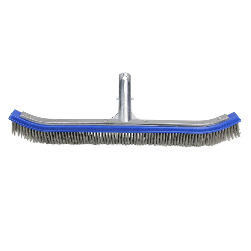 18" Blue Stainless Steel Concrete Pool Floor & Wall Algae Brush Head