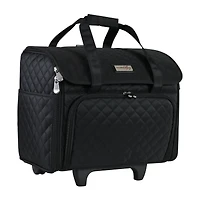 Everything Mary Black Quilted Teacher Rolling Tote