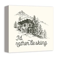 Rather Be Skiing Cabin 12x12 Canvas Wall Art