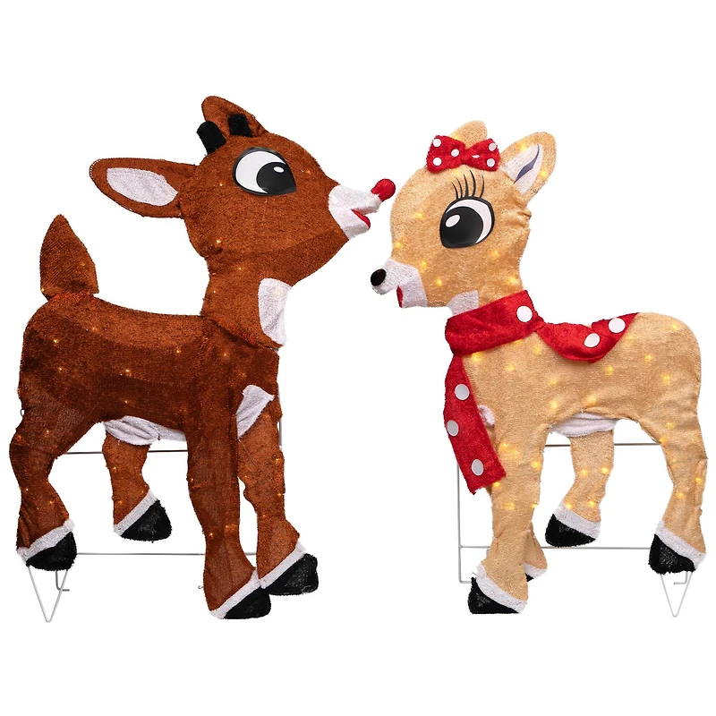 Lighted Rudolph & Clarice Outdoor Christmas Décor Set