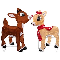 Lighted Rudolph & Clarice Outdoor Christmas Décor Set