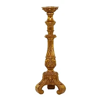 33" Gold Polystone Handmade Pillar Candle Holder