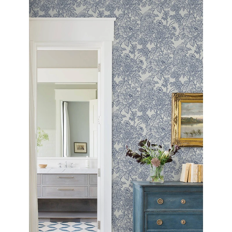 NuWallpaper Blue Sudbury Peel & Stick Wallpaper