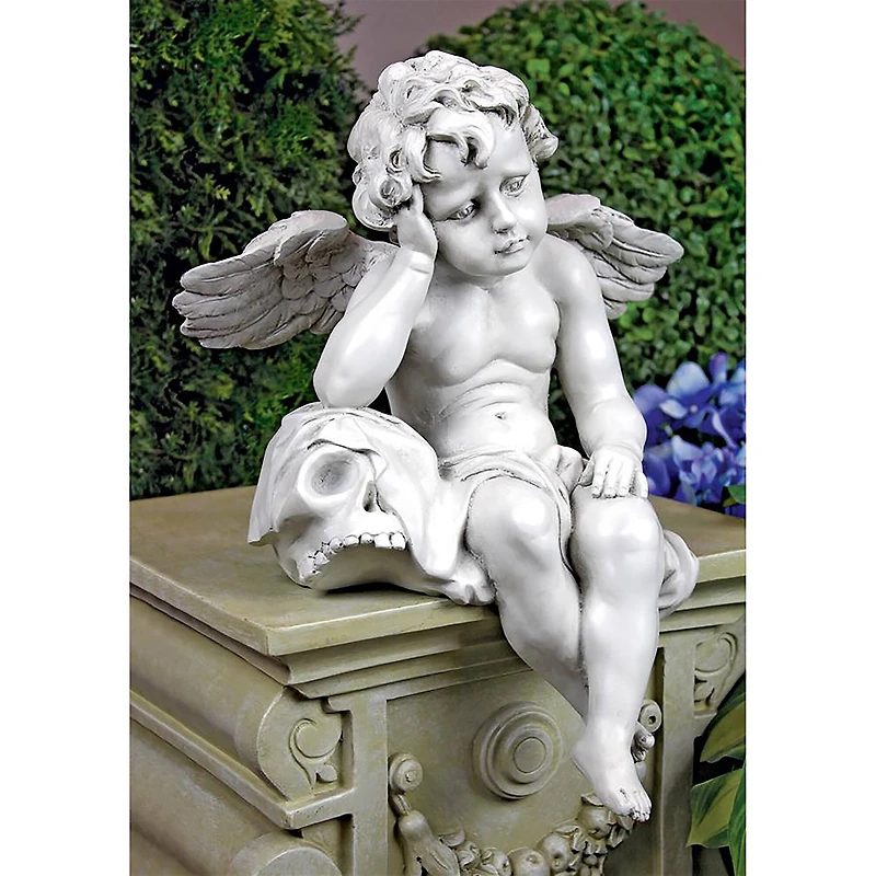 Design Toscano® 13" Mourning Mortality Sitting Cherub Sculpture