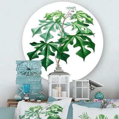 Designart - Vintage Green Leaves Plants II