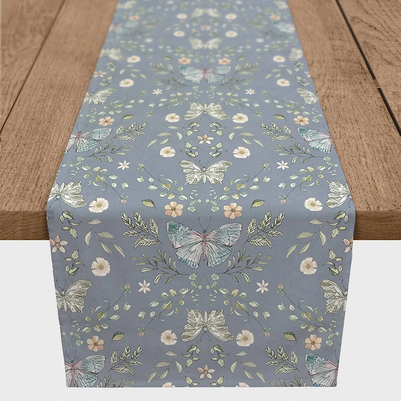 72" Butterfly Pattern Cotton Twill Runner