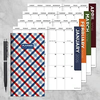 2026-2027 Patriotic Plaid Small Monthly Pocket Planner