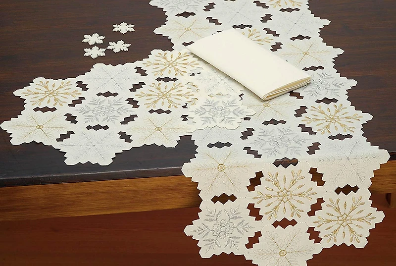 DII® Embroidered Snowflake Placemats, 4ct.