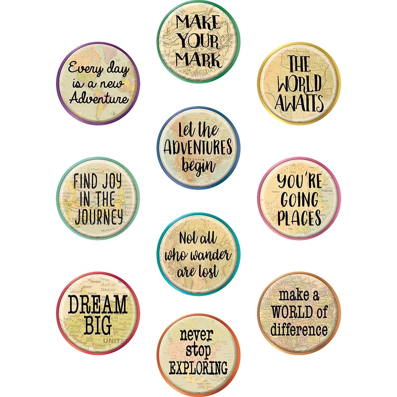 Teacher Created Resources Travel the Map Positive Saying Accents, 3 Packs of 30