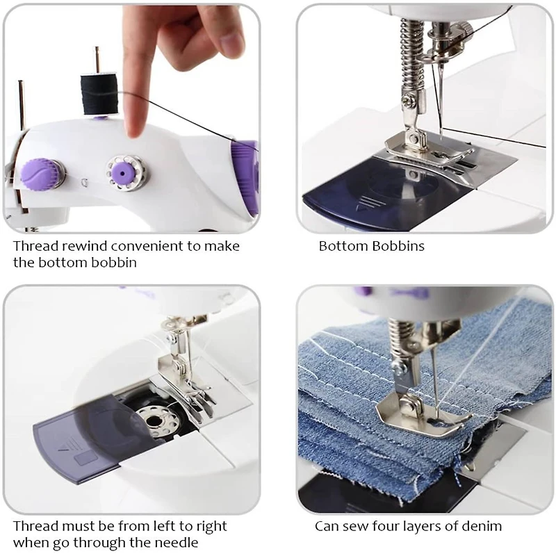 Liantral Lavender Dual Speed Mini Sewing Machine for Beginners